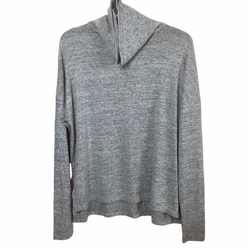A&F Heather Gray Slouchy Stretch Turtleneck Top